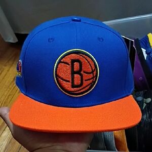 Blue and Orange Basketball Logo Cap
